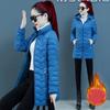 Kvinnor Höst Vinter Varm Långärmad Jacka Med Huva Medelålders Plus Size Slim Bomullsvadderade Toppar