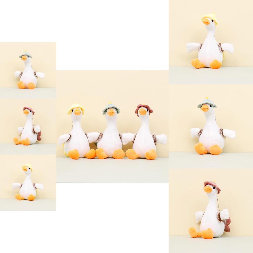 Charming White Goose Plush Toy Keychain Soft Duck Doll Backpack Decoration
