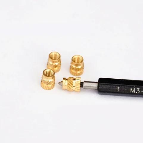 50/100pcs M3 M3*5.7-OD4.6 Thread Knurled Brass Threaded Heat Set Heat Resistant Insert Embedment Nut for 3D Printer Accessories