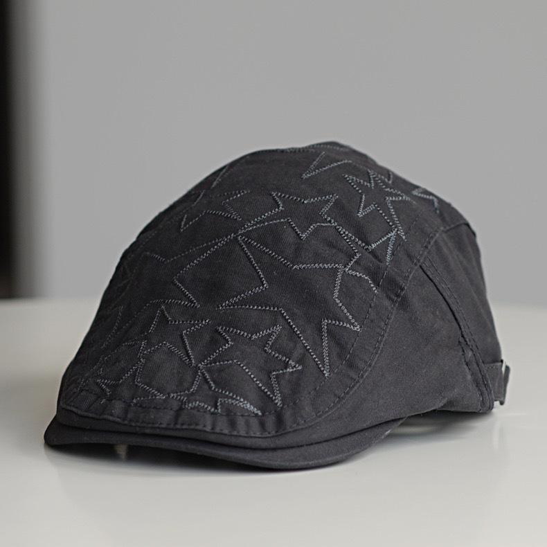 Japanese Retro Denim Star Forward Cap for Women Spring Summer Sweet Cool Versatile Duckbill Beret Hat