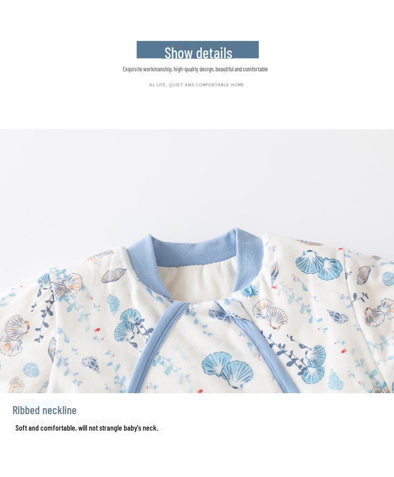 Newborn Anti-Kick Split Leg Sleeping Bag - Thick, Padded, and Zippered for Autumn and Winter