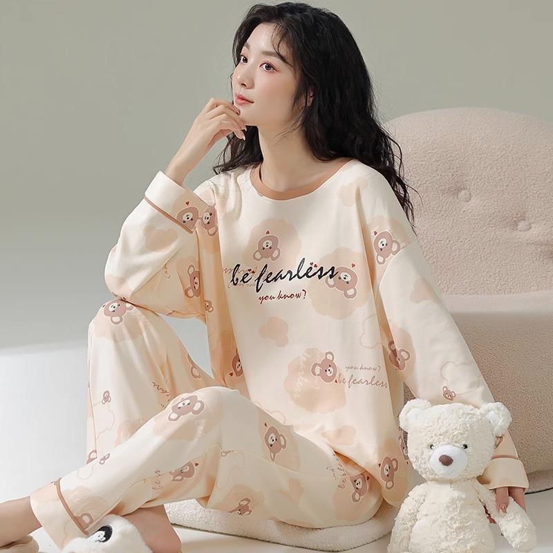 Women's Autumn/Winter Pajama Set: Cute, Girlish Long-Sleeve, Loose, Casual Homewear