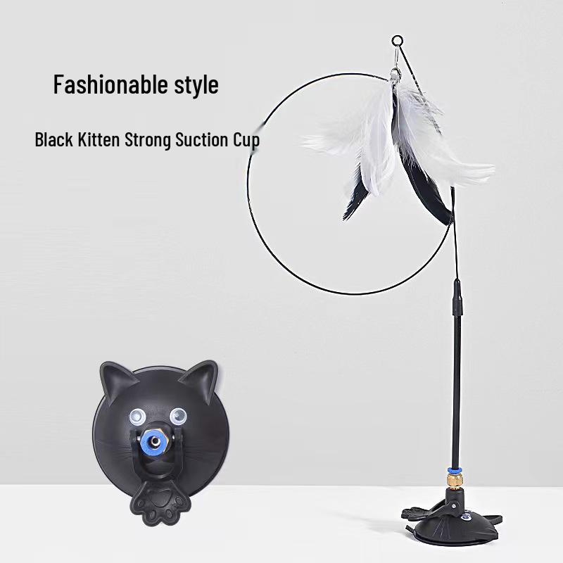 Cat Teaser Wand with Suction Cup - Self-Play Boredom Relief Toy for Kittens