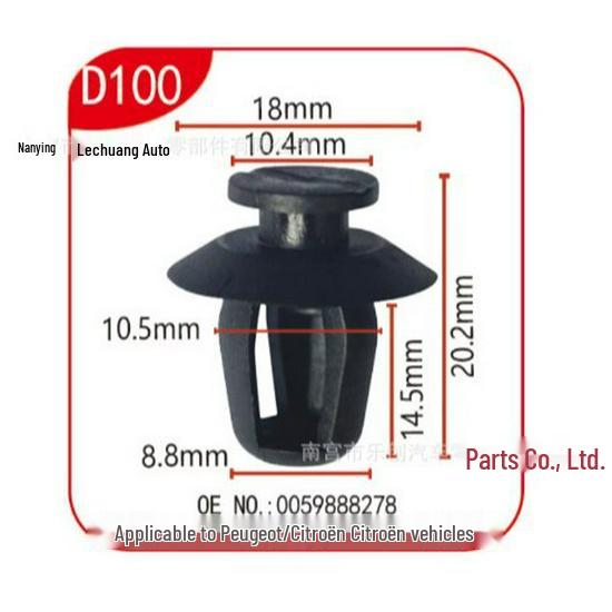 

Black Door Panel Clips/Sill Fixing Rivets for Peugeot Cars D100 Le Chuang