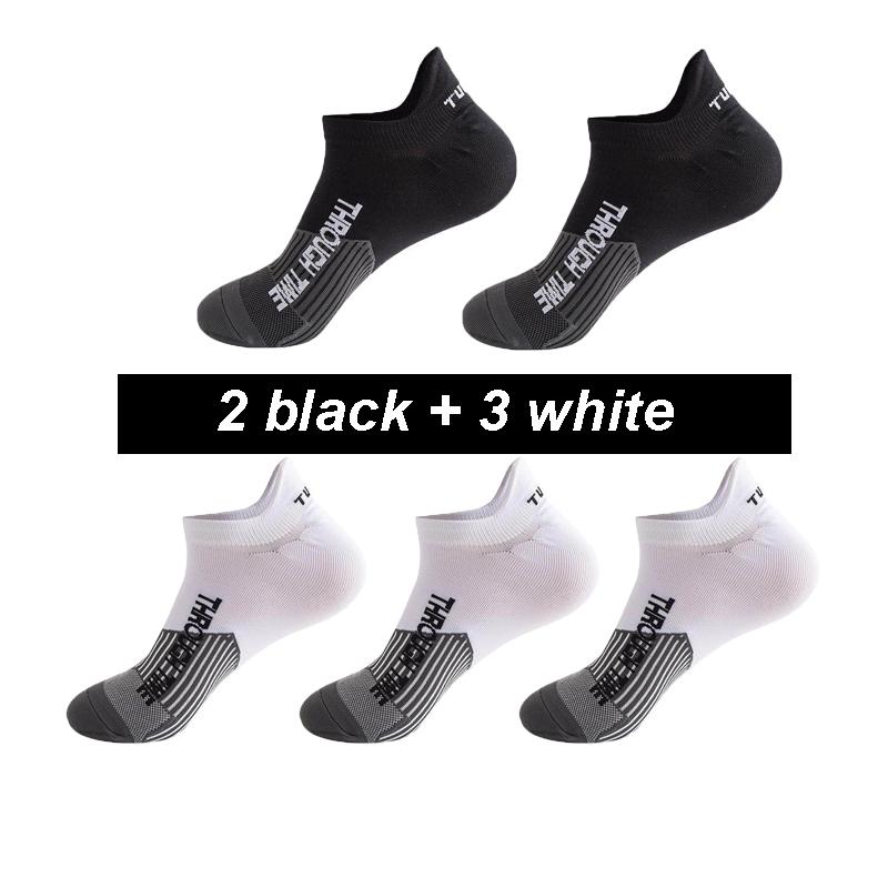 5 Pares/Lote Meias Esportivas de Corrida Masculinas Primavera Verão Meias Protetoras para Tornozelo Finas Respiráveis Desodorantes Meias Curtas para Fitness 38-44
