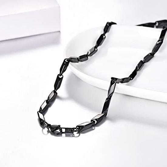 Pure Stainless Steel Rice Chain 50.8 Cm European Trending Style Necklace for Men Boy Gift for Husband Fathers Day Wedding Birthday Gift