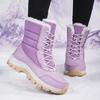 2025 New Women Fur Snow Boots Winter Women's Shoes Keep Warm Handmade High-top Boots Plush Non Slip Outdoor Warm Hiking Shoes
