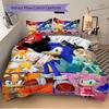 Sonic the Hedgehog Characters Collage Bedding Set Comforter Cover Gift for Bedroom,Includes 1 Cover and 2 Pillowcases, No InsertB571