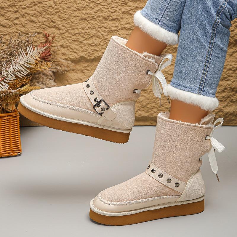 

Мода 2024 года, модная женская обувь, женские ботинки со шнуровкой сзади, модные повседневные ботинки с пряжкой на ремне, женские новые ботинки больших размеров, сохраняющие тепло, зимние ботинки 36 бежевый