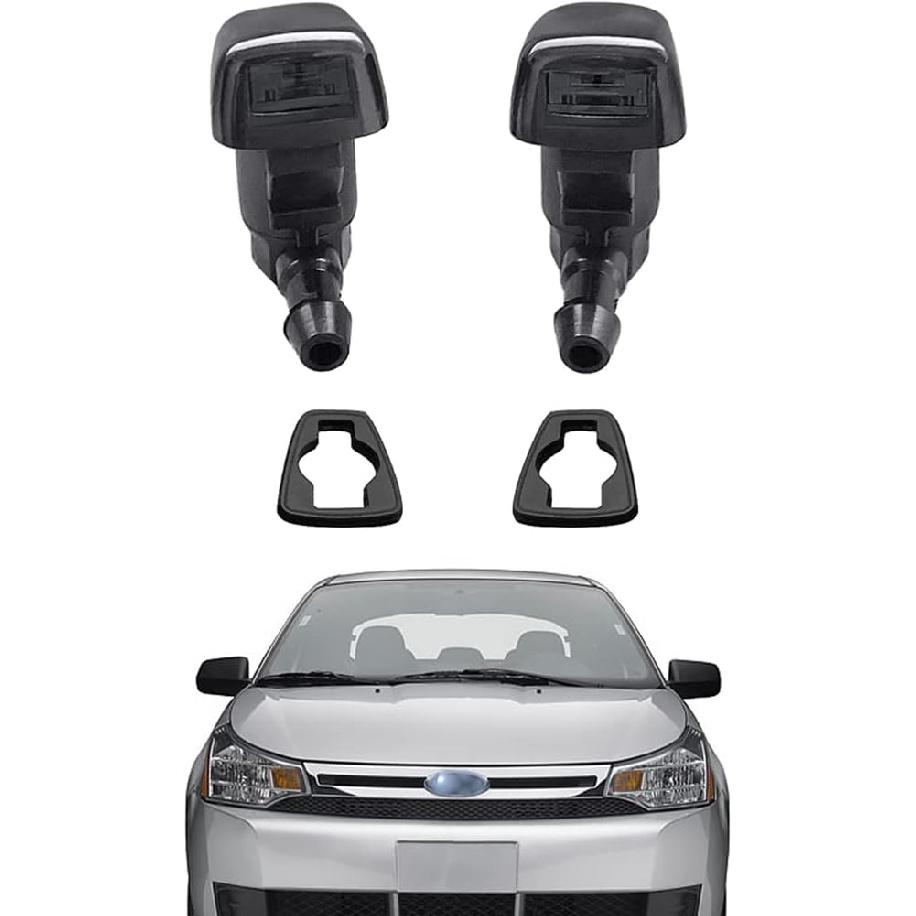 8S4Z-17603-AA Premium Wiper Nozzles Fit for 2008 2009 2010 2011 Ford Focus Windshield Wiper Washer Fluid Jet Nozzle | 2008-2011 Focus S, SE, SES, SEL