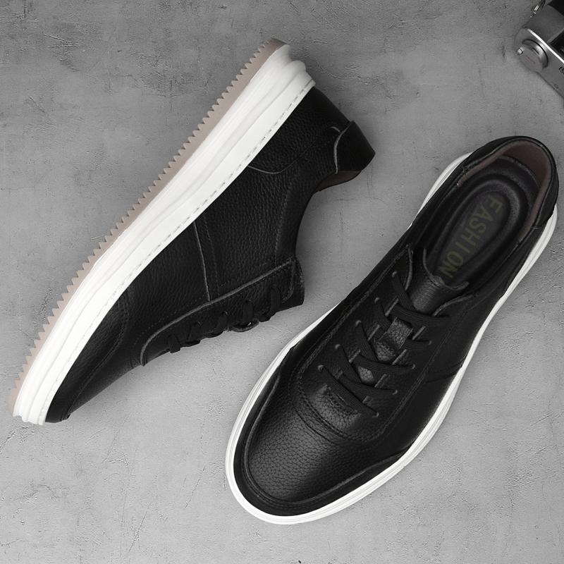 Fashion Stylish Trend Mens Sneaker Genuine Leather Walking Casual Shoes Youth Cricket Shoes Fashion Skateboard Footwear Comfort Sneakers
