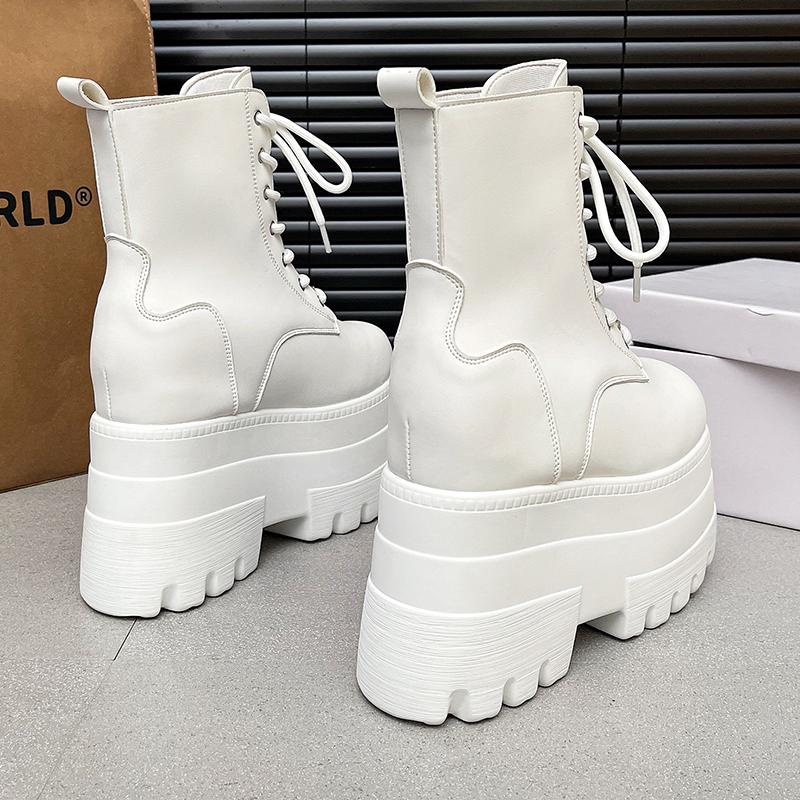 Fashion Women 13cm,17cm Platform Boots Casual Outdoor Shoes Chunky Simple Design Ankle Boots Cool Nightclub Party Cosplay Shoes 35-43
