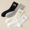 Lady Spring and Summer Thin Money All Match Lovely Bow Sweet in Tube Socks