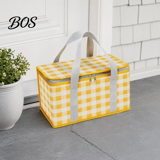 Camping Lunch Bag Insulated Picnic Bag, Foldable Thermal Basket for Outdoor, Heavy Folding Duty Aluminum Foil Cooler Food, Accessory Durable Storage