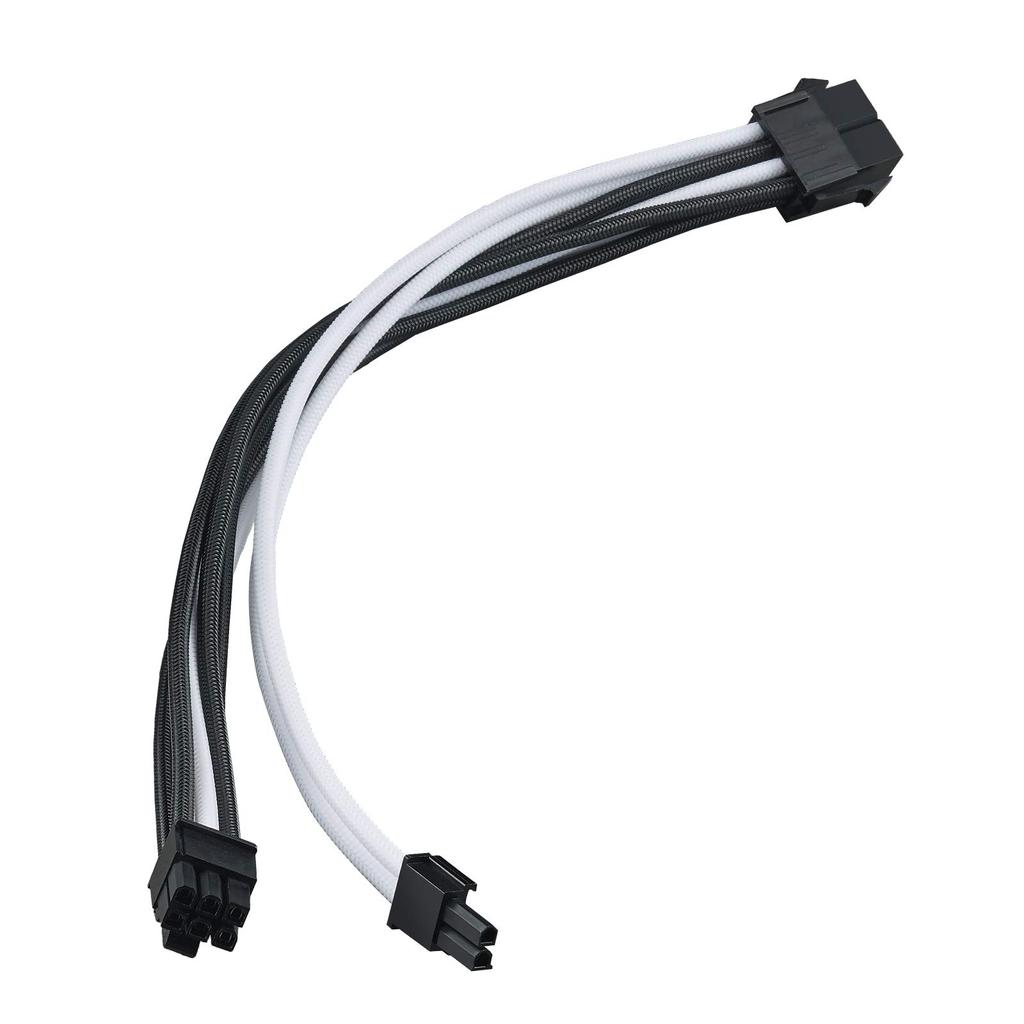 Silver Stone PSU Universal Extension Sleeve Modular Cable PCIE 6+2Pin SST-PP07E-PCIBW (Black + White)