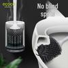 Wall-Mounted Soft Bristle Toilet Brush with Long Handle for Easy Bathroom Floor Cleaning