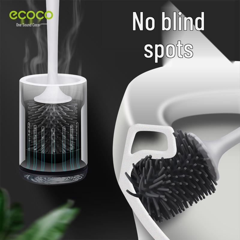 Wall-Mounted Soft Bristle Toilet Brush with Long Handle for Easy Bathroom Floor Cleaning