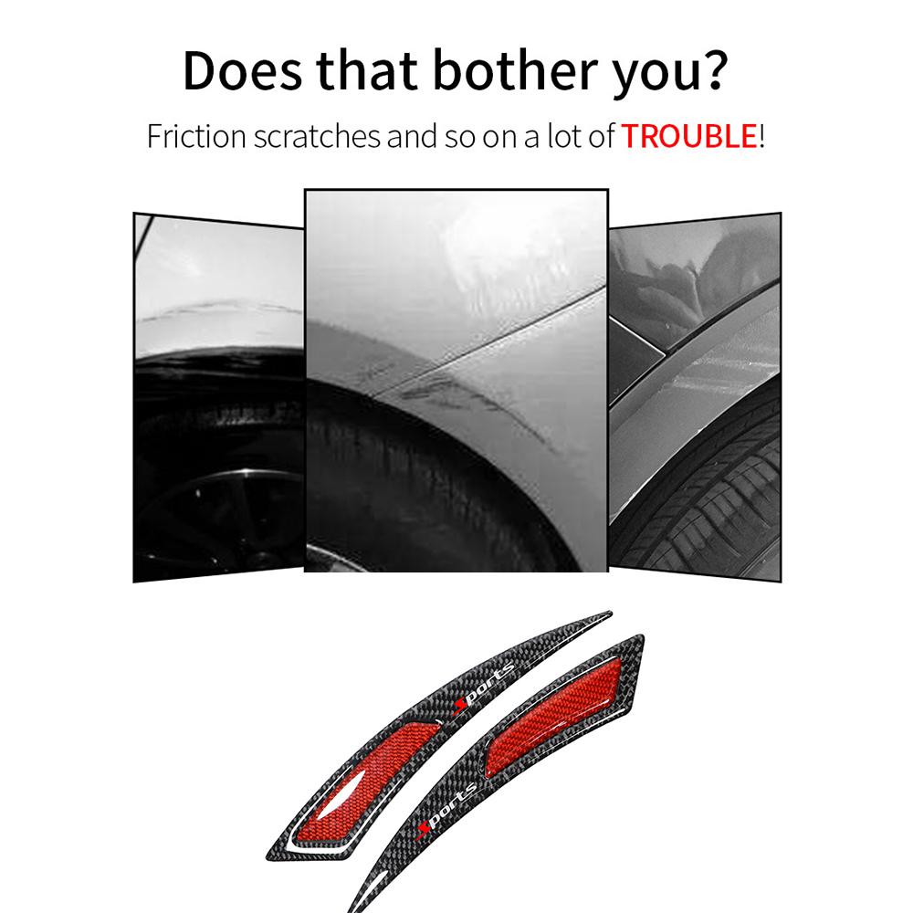 Car Body Wheel Eyebrow Arch Protector Strip Lips Fender Flares Carbon Fiber Look