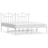 Metal Bed Frame with Headboard White 183 x 213 cm