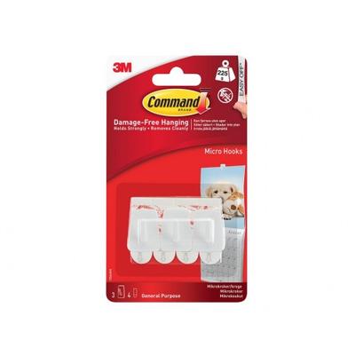 Command White Micro Hooks (pack 3)