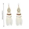 Retro Ethnic Style Beaded Earring Tassel Hanging Drop Earrings Boho Long Tassel Earring  Women