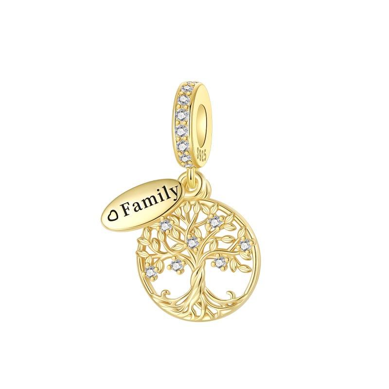 Original Metal Lucky Tree Of Life Charms Love Beads Safety Chain Pendants Fit Bangle Necklace Make your own Accessory Gift Elegant Fashion Beautiful