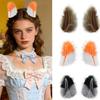2Pcs Plush Animal Ear Headband Hairpin For Women Girls And Kids Soft Hair Accessory For Cosplay Party Halloween