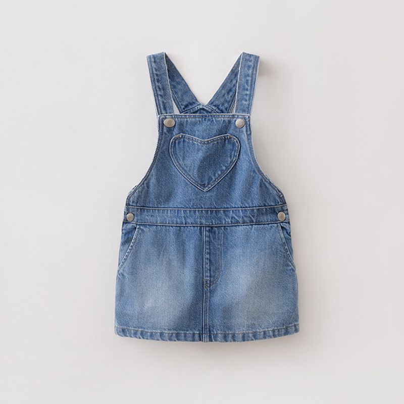 Mark Jenny Love Mark Girls  Pure Cotton Soft Denim Suspender Skirt Baby Skirt Spring New Style 560155 Light Denim 130