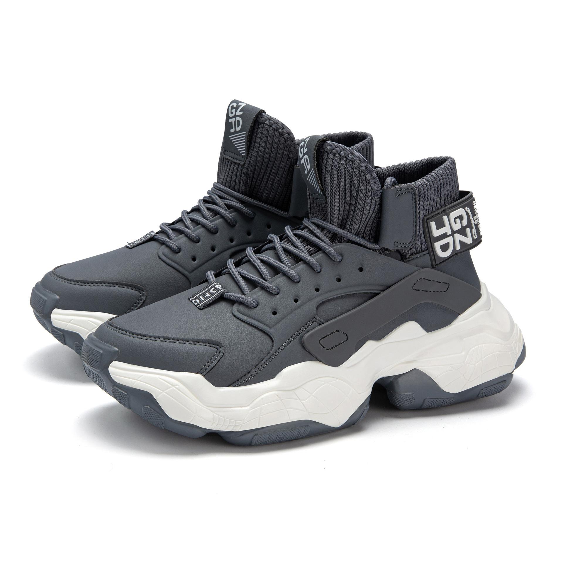 

Мужская обувь баскетбол платформа спорт новый высокий верх осень увеличение роста повседневная обувь 41