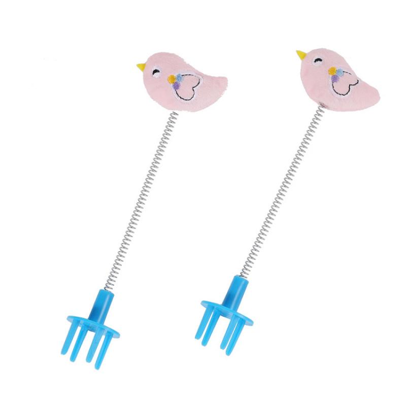 Placă de zgâriat pisici distractive Jucărie elastică de primăvară de desene animate Jucării interactive pentru pisici mici/medii