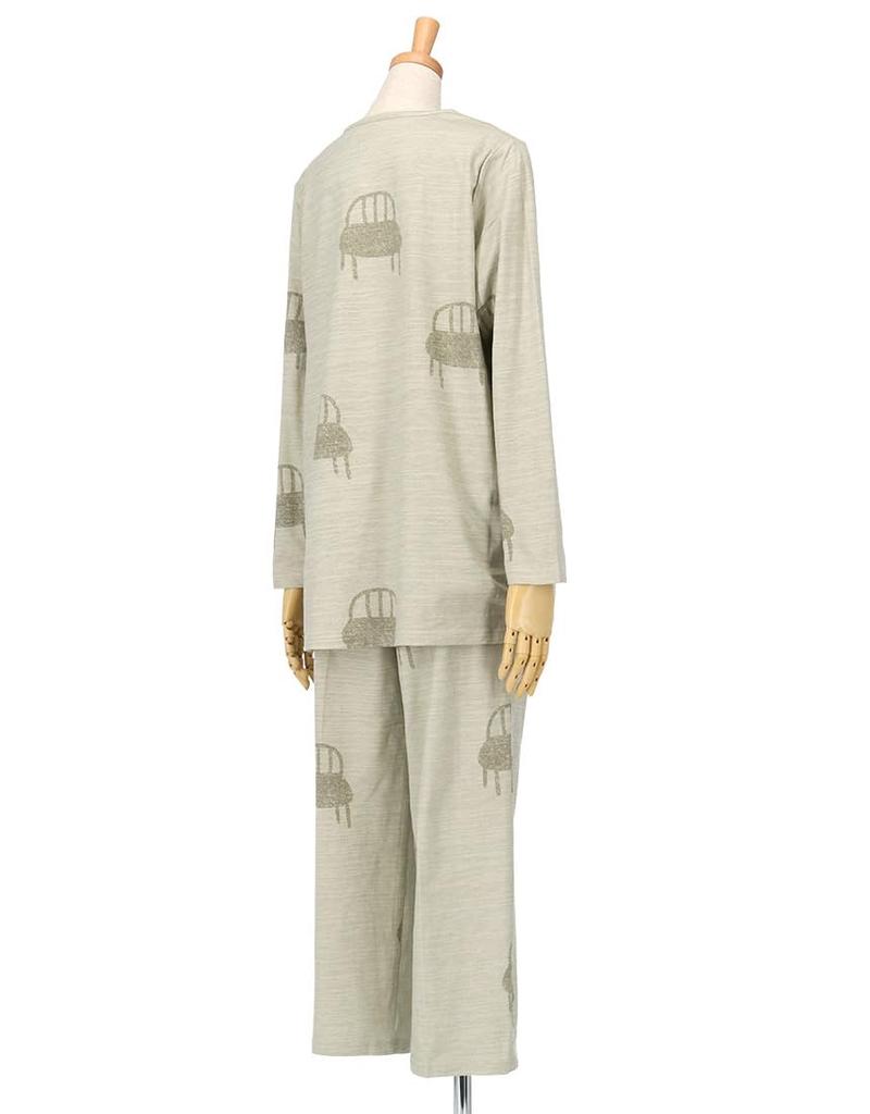 Wacoal Relax Sleep Atsuko Matano Long Sleeves and Cotton Jersey Soft to the Pullover ATSUKO BE & Women's Pajamas, Pants, 100% Fabric, Touch, Style,