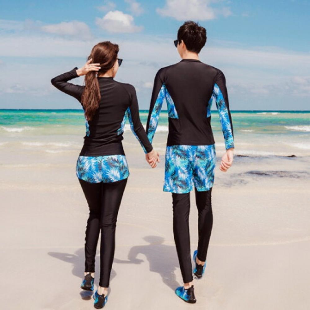 Fruitry Men M 3xl Sparkle Couple Rash Guard Set Big Size swiMwear woMen
