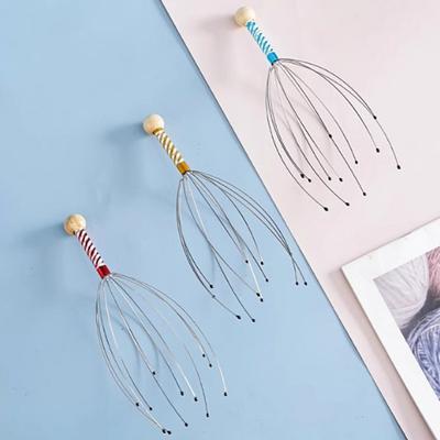 1PC Octopus Head Massager Stainless Steel Engraved Head Relaxer Brain Massage Claw Scalp Scratcher Itch Reliever