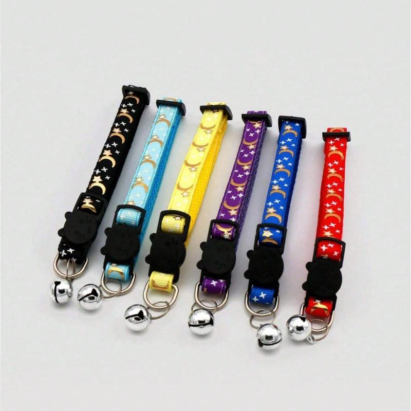 1pc Star Moon Cat & Dog Collar With Reflective Buckle