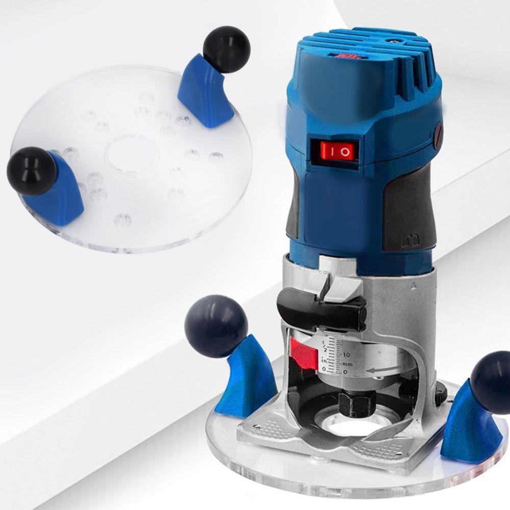 Double Handles Woodworking carving positioning disc Transparent Base Easy Installation Electric wood milling base