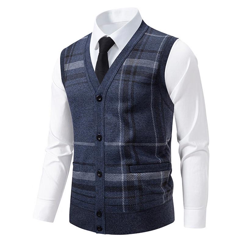 Romon Men's V-Neck Knit Vest