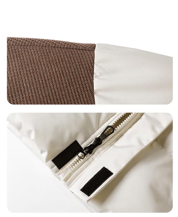 Stylish Winter Cotton Jacket: Windproof, Warm, Stand Collar, Patchwork Design