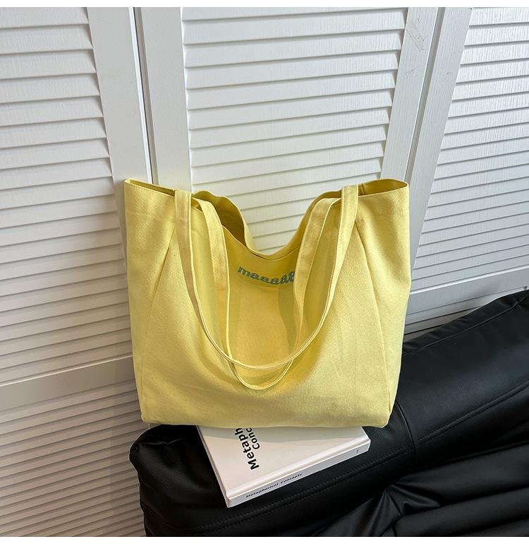 

Tote bag new canvas shoulder bag portable simple casual large capacity women s cloth bag жёлтый