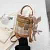 New Bucket Bag Shoulder Bag with Rabbit Pendant for Women
