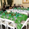 4 Pack Green Soccer Party Tablecloths, 87x51 inches, Rectangular Plastic Table Covers, Stain Resistant, Perfect for Boys Birthday Parties