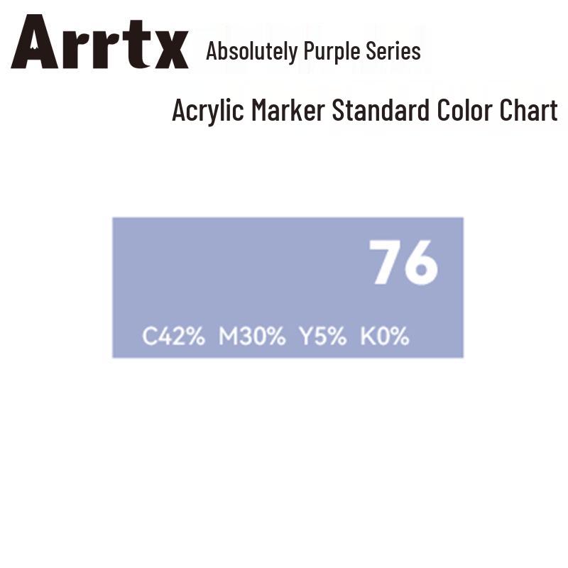 Arrtx Ataishi Akrylový marker s měkkým hrotem, Jeden kus, Absolutní fialová, Styl A/B, 30 barev, Voděodolný, Rychleschnoucí, Krycí.