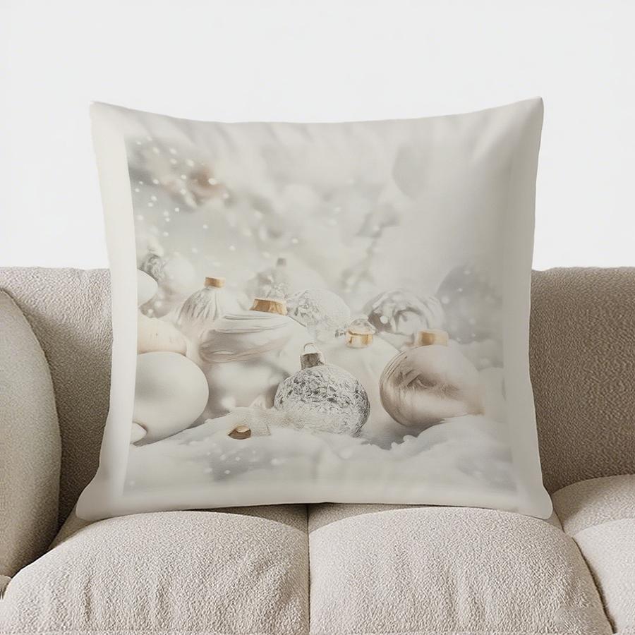 Home Decor White Christmas Tree Star Decorative Pillow Pattern Cushion Cover Suitable For Sofa Bedroom Car Pillow Cover