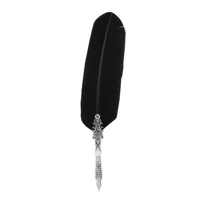 Pluma Estilográfica Clásica Vintage Pluma de Firma Caligrafía Pluma de Pluma Pluma de Inmersión Tinta para Escritura (Negro)