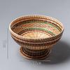 Handwoven Bamboo Retro Snack Basket and Plate for Picnic and Storage