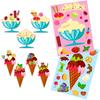 6-12Sheets Ice Cream Style Making Face Sticker Mix DIY Assemble Sticker Handcraft Material Scrapbooking Sticker Rewards Gift ZYF