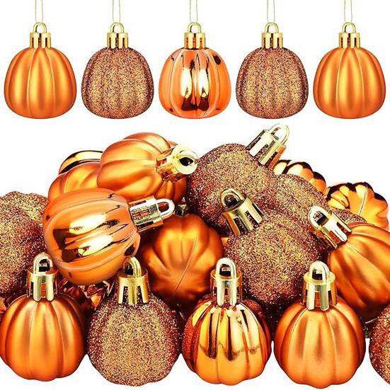 Thanksgiving Pumpkin Pendant Mini Pumpkin Ornaments 3cm Thanksgiving Christmas Decorations Colorful Plastic Hanging Balls for Tree Home Party