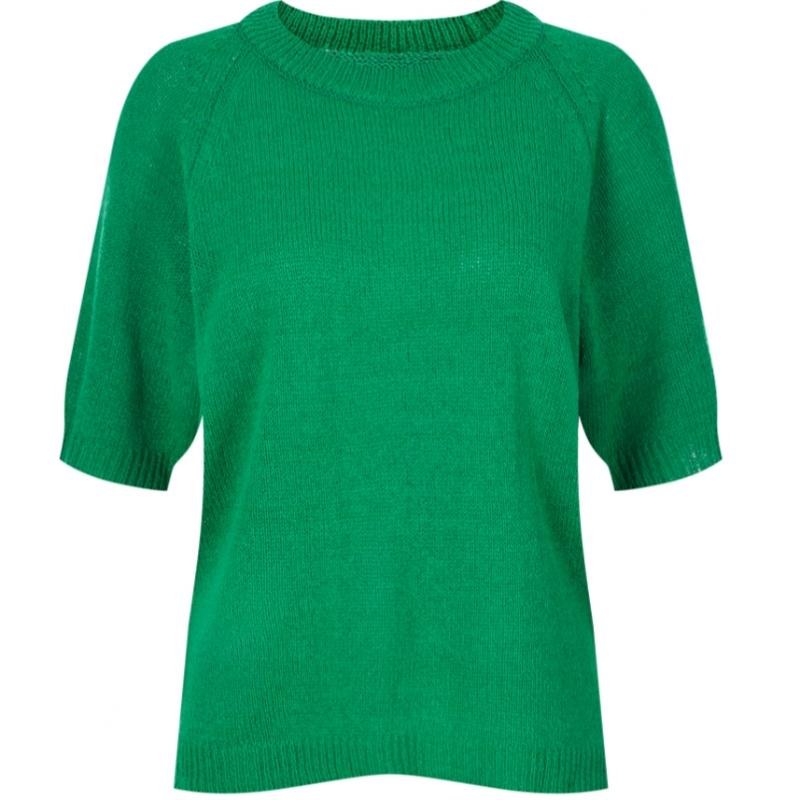 Shop   Women KniTTed Round Neck ShorT Sleeve T shirT Blue Frb Wkn 20414
