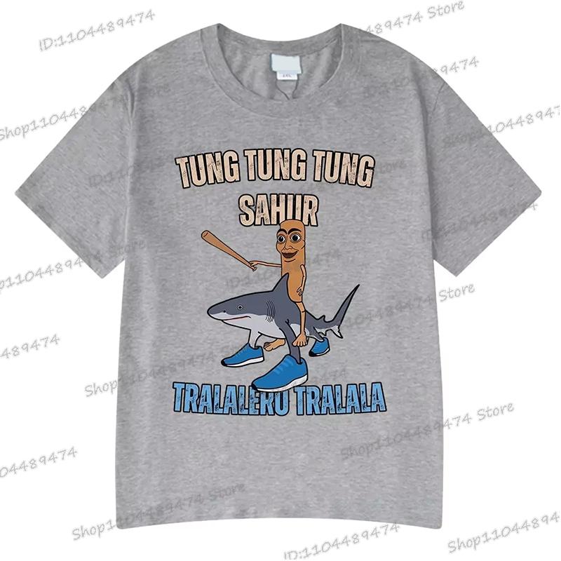 Italian Brainrot Funny Meme T-shirt Men Women Tung Tung Tung Sahur Tralalero Tralala Y2K Tops Tees Fashion Homme Camiseta