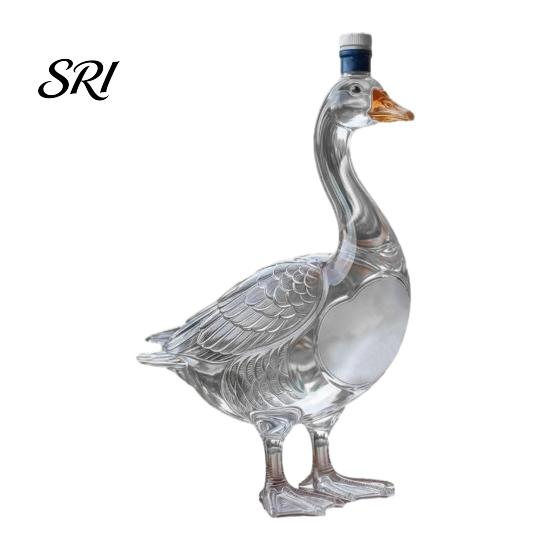 Unique Wine Bottle Gift 3D Animal Whiskey Decanter, 350ml Decorative Bottle, Glass Bird Liquor Design Artistic Decanter for Spirits Home Bar