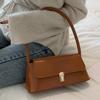 Women Shoulder Bag Trendy Underarm Bag Portable Casual PU Leather Solid Color Simple Handle Shoulder Bag Handbags